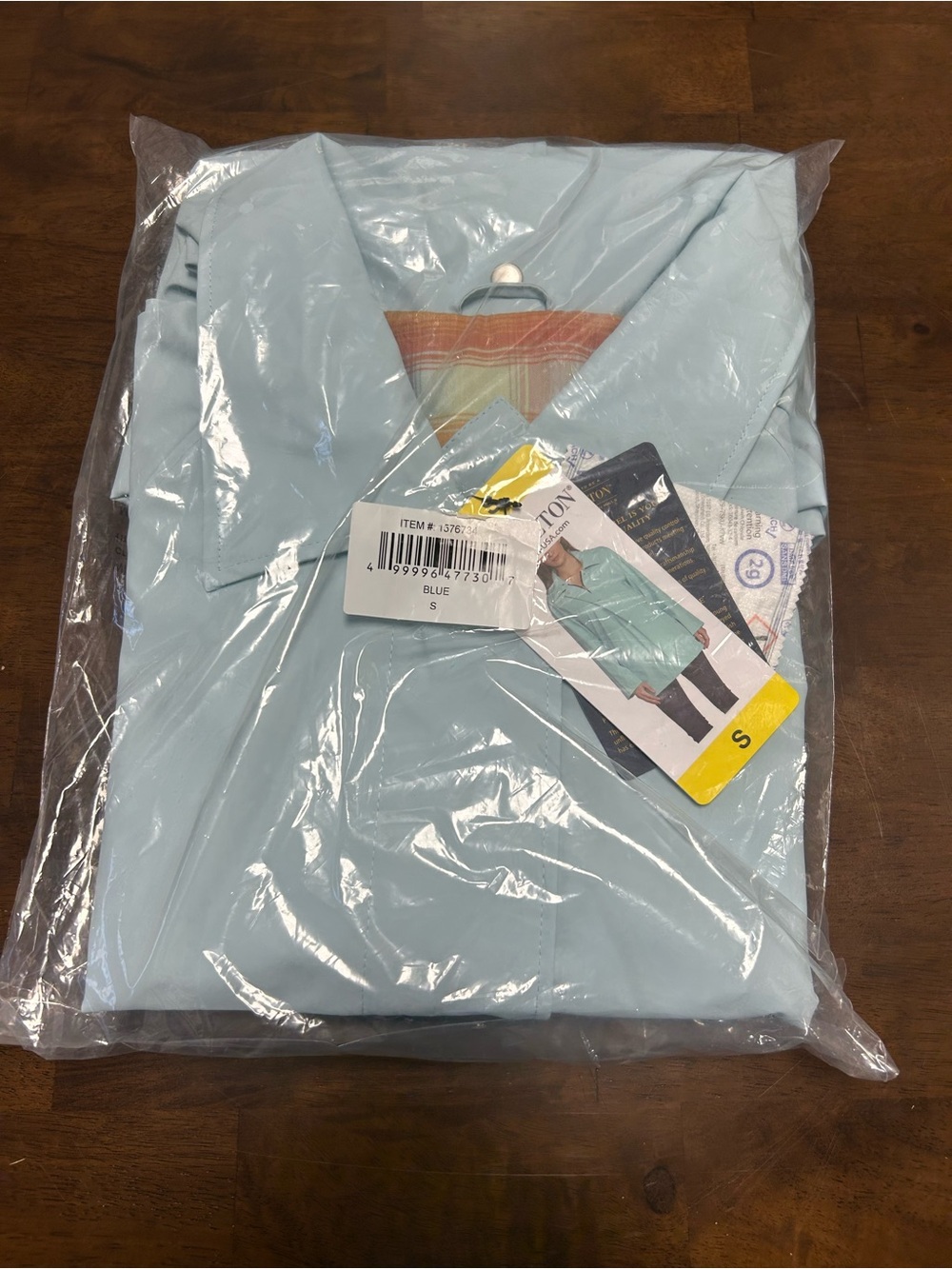 NWT Pendleton Rain Jacket in Light Blue with Plaid Lining Size Small - Picture 4 of 6